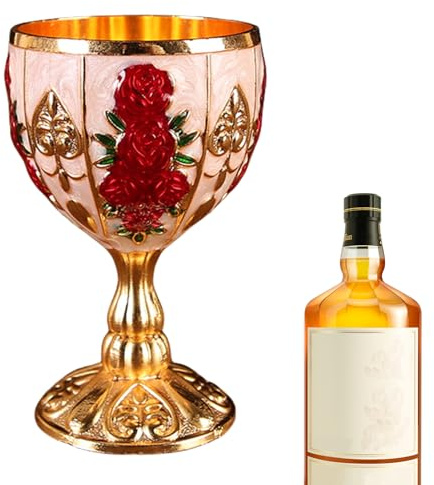Generico Mini copa de vino de aleación de zinc de 30 ml | para armario de vino, regalo de boda en el bar de casa, retro, pequeña de vino