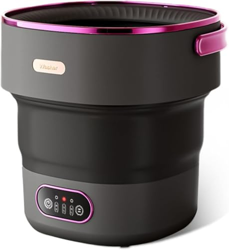 ghfdaz Mini Lavatrice 13L con Centrifuga, Lavatrice Portatile con Centrifuga per Casa, Hotel, Campeggio e Biancheria Intima,Blackish Purple