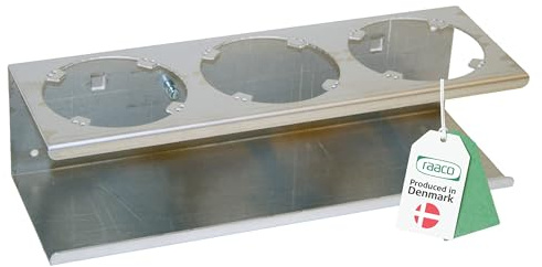 Raaco Dosenhalter Clip 13, 1 Stück, Set, Robuste Halterung für Dosen aus | 10 x 31 x 8 cm, Platz für 3 Dosen & Ölkanne, Robuste Halterung für Dosen aus Aluminium, Lochwand, Lochwand Haken