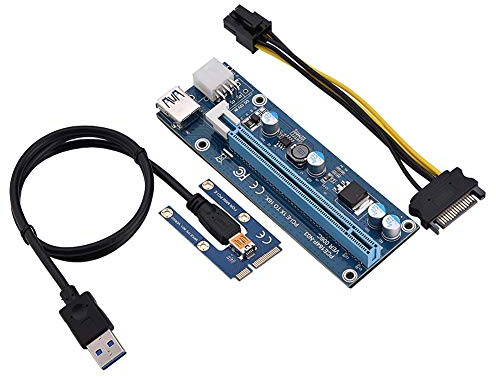 Cuifati PCI-E-zu-PCI-Express-Adapter, PCI-E-Adapter, PCI-E-zu-PCI-Express16x-Extender-Riser-Adapter mit SATA-Netzkabel, 4 6-polige Festkörperkondensatoren für