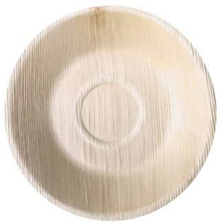 SANYGIENE Assiette Ecologique Palmier 20 cm | Rondes et Semi Creuses | Lot de 25 pièces | Biodégradable et Compostable | Vaisselle Jetable Ecologique