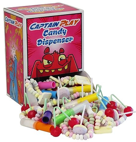CAPTAIN PLAY Retro Süßigkeiten Candy Dispenser Retro Box mit 600g Nostalgie in Einzelverpackung