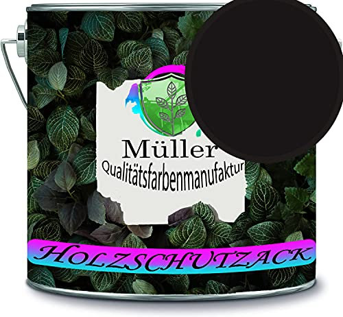 Müller - Vernice protettiva per legno, resistente alle intemperie, protezione a lungo termine dalle intemperie, colore nero RAL 9005