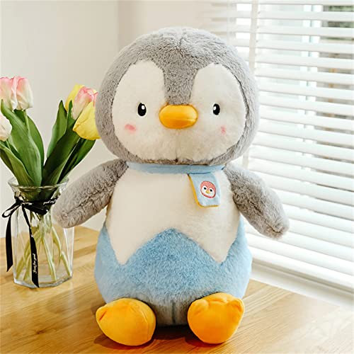SWECOMZE Pinguin Stofftier Plüschtier, Pinguin Kuscheltier Süßes Pinguin stofftier Plüschpinguin Geschenk für Mädchen, Jungen & Babys (Blau,25cm)