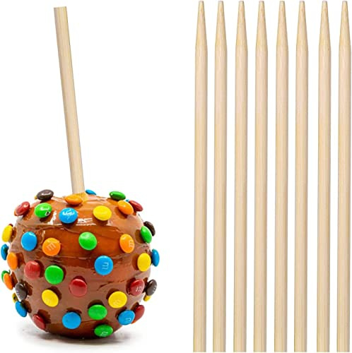 150 pcs Thick Candy Apple Sticks,Caramel Apple Sticks,5.5 Inch Long, 5mm Thick,Semi Point, Bamboo Skewers for Corn Dog, Corn Cob, Kabob, Lollipop, Grill