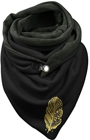 Orbgons Damen und Winter Fleece Warmer Federdruck Doppelnähte Dreieck Schnalle Schal Schal Loopschal Winter (G, One Size)