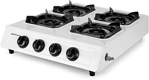 Hornillo Gas Butano 4 Quemadores | Hornillo Camping Gas para Exterior | Hornillo Portatil Butano y Propano | Encendido piezoeléctrico