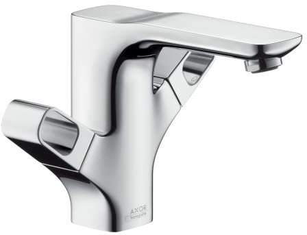 hansgrohe AXOR Urquiola 2-Griff-Waschtischarmatur 120 mit Zugstangen-Ablaufgarnitur, 11024250, Farbe: Brushed Gold Optic