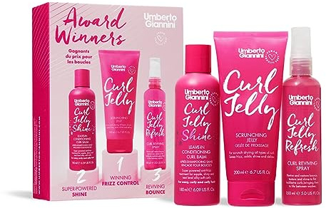 Umberto Giannini Award Winners: Curl Styling 150ml Curl Jelly Shine, Scrunching Jelly 200ml, Refresh 150ml, vegan und tierversuchsfrei