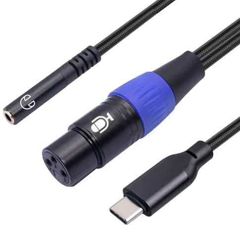 SZLliyxs XLR-to-USB C Digital Interface,6.6FT Recording Cable Cord Connector Adapter, Zero-Latency Monitoring, Compatible with MAC & Windows & Smartphone, Sumsung Huawei MacBook iPhone