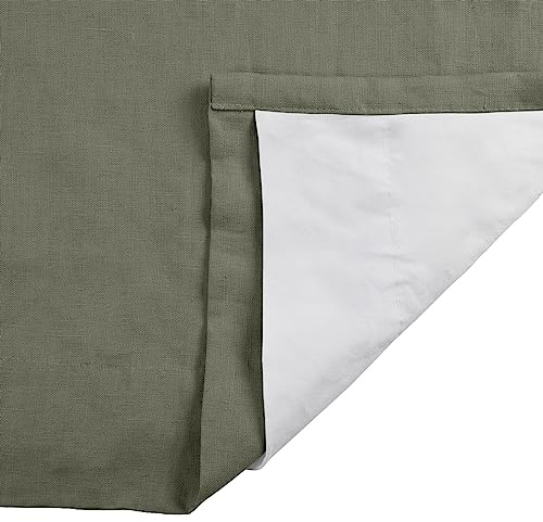 TWOPAGES Stone Gray Curtain Belgian Flax Linen Drape 84 Inches Long Light Blocking Drape Window Treatment for Girls Bedroom, Premium Pinch Pleat Drape (84W x 84L Inches, 1 Panel)