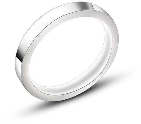 Bishilin Freundschaftsringe Edelstahl, Damen Herren Ring Personalisiert 3MM Schmal Poliert Bandring Ring Gr.47 (15.0), Partnerringe Paar Ringe Nickelfrei Silber