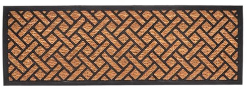 Rivanto® Kokos-Fußmatte Webmuster 120 x 40 cm echte Kokosfaser, natürliche Türmatte, Fußabstreifer Outdoor, Schmutzfangmatte Aussenbereich wetterfest