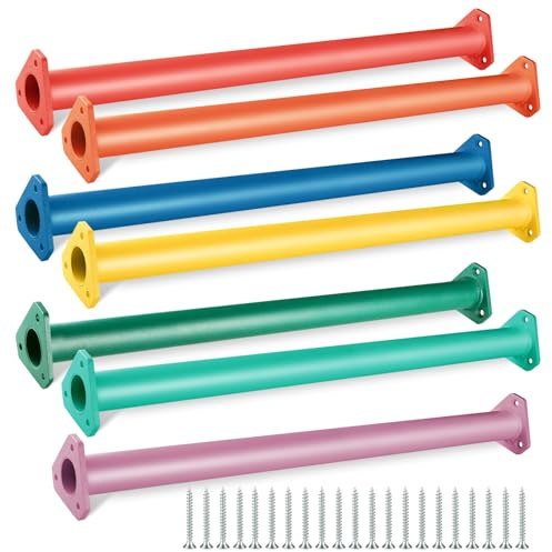 JPOIP 7 Colors 22 Inch Steel Monkey Bars Ladder Rungs Set for Backyards Playground and Children Indoor and Outdoor Climbing Kit (28 Pack)