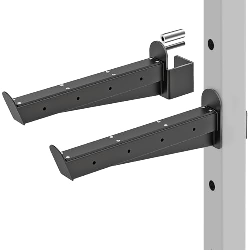 Kipika Sicherheits-Spotter-Arme für 5,1 x 5,1 cm und 7,6 x 7,6 cm Power-Racks mit 1,6 cm und 2,5 cm Löchern, robuste Langhantel-Sicherheitsverschlüsse mit Gummi-Pad,2 Stück