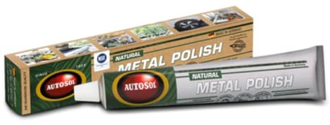 Autosol, Metal Polish, Natürlich mit 100% Pflanzlichen Inhaltsstoffen, Entfernt Rost, Anlauffarben und Glanz, Geeignet für Fast alle Metalle wie Edelstahl, Aluminium, Chrom, Messing, Kupfer, 75 ml