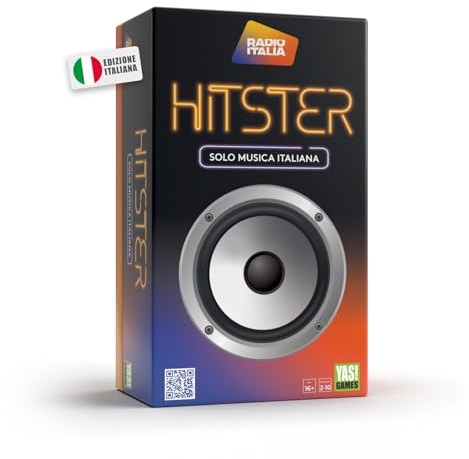 Rocco Giocattoli Yas Games- Hitster Radio Italia - L'Unico in Italiano - Gioco Musicale da 2 a 10 Giocatori dai 16 anni in su