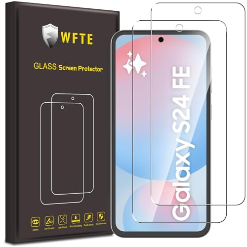 WFTE [2-Pezzi Vetro Temperato per Samsung Galaxy A27/S24 FE/A56/A36 5G Pellicola Protettiva [Durezza 9H][ Anti graffio][Anti-Impronte][Senza Bolle] Pellicola Protettiva per Samsung Galaxy A27/S24 FE