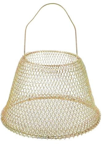 HYKJCSS Huevera Gallina Cesta De Huevos Cesta De Recogida De Huevos,Metal Vintage para Almacenamiento De Cocina De Gallinero De Granja Hueveras(Gold)
