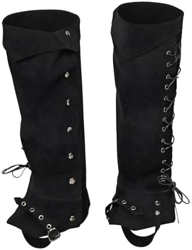 Dmuzsoih Piraten Stiefelüberzüge Herren Beinbandagen Mittelalter Renaissance Steampunk Beinschoner für Ritter Halloween Cosplay Kostüm