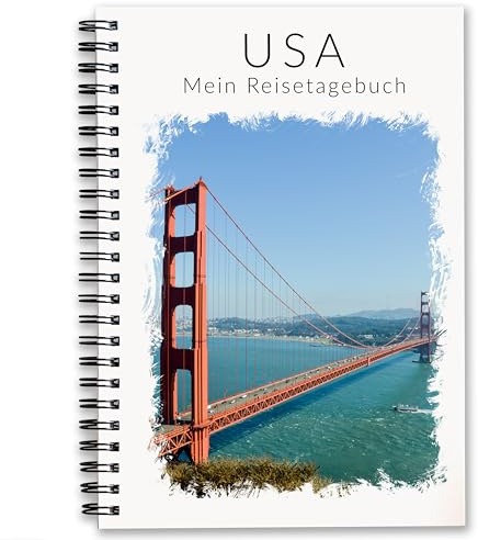 USA Reisetagebuch | abwechslungsreiches Reisebuch Travel Journal Tagebuch für Amerika mit Reiseplanung | Perfektes USA Geschenk für Rundreise entlang der Westküste | Für 3 Wochen | DIN A5
