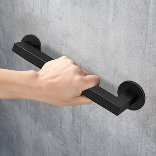 Whnoorher Treppenhandlauf, Moderne Handläufe für Treppen im Außen- und Innenbereich, Treppengeländerhalterungen Schwarze Metall-Wandhalterung aus Schmiedeeisen(100cm)