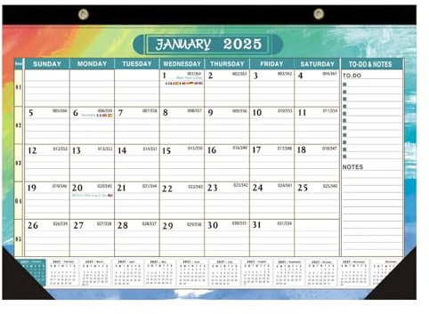 Motiverande bordskalender 2024–2025 – skrivbordskalender – stående bordskalender – daglig kalender för bekräftelser – kalender