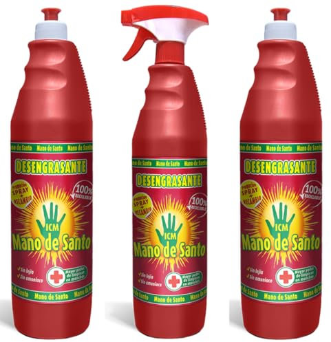 Quitagrasas Desengrasante Biodegradable Mano De Santo (1, Pitorro 1L + Pistola 1L + Pitorro 1L)