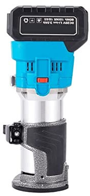 Fresadora de Madera Rebajadora Eléctrica, Recortadora eléctrica sin escobillas de 1000W, enrutador de tallado a mano de 6,35mm, fresadora de madera, máquina cortadora de ranuras y grabado for batería