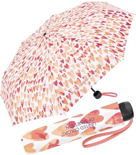 Benetton Taschenschirm Super Mini Aquarell Hearts - pink