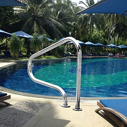 Sturdy Pool Safety Handrails Swimming Pool Handrail, 304 Stainless Steel Pool Ramp Safety Railing, Easy to Assemble Grab Ladder