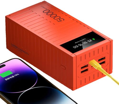 Powér Bank | Caricatore portatile ad alta velocità da 50000 mAh | Caricatore portatile multifunzionale PowerBank con LCD | Banca di energia con display a LED per escursionismo campeggio all'aperto