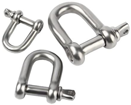 7LiuYueFei6 Manille en Acier Inoxydable, Petite Manille, Manille en Acier Inoxydable 304 de Type D, Manille Standard en U et réutilisable (M14 01) (M12 01)