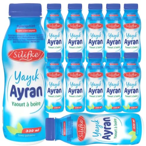 Silifke Ayran – Boisson au yaourt au lait, pratique et rafraîchissante 330 ml, 12 sachets