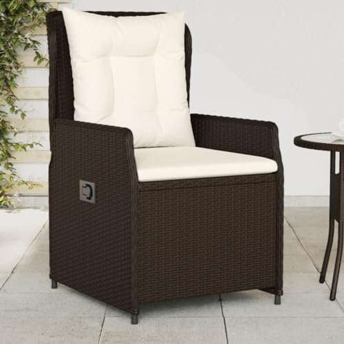 XINCXIN Gartensessel 2 STK., Stuhl Chair Gartenstühle Korbsessel Geeignet für Outdoor Terrace Pool Balcony Verstellbar Braun Poly Rattan