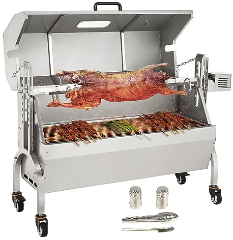 Oven Roaster - Rotating Shawarma/Kebab Machine 50W 132Lbs Roaster Spit Rotisserie Bbq Grill For Pig Lamb Chicken