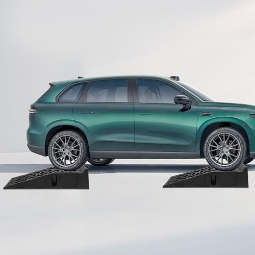 MEELRYD Rampa de carga para coches, 5T, plataforma elevadora para coche, 245 mm de ancho de entrada con bloque antideslizante, cuñas para plazas, escalones de garaje, rampas de carga, 92 x 32 x 32 cm