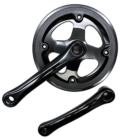SJHFKDK Kurbelgarnitur,Fahrrad Kurbelgarnitur 42t Bike Crankset Aluminiumlegierung 165mm Kurbel Set Single Geschwindigkeit Kette Rad Quadrat Loch Straße Klappfahrrad Feste Ausrüstung Doppelabdeckung