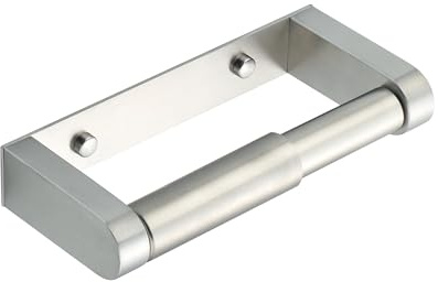 Mooche Kitchen Roll Holder, SUS304 Stainless Steel Paper Towel Holder, Space-Saving Toilet Roll Holder With Spring Loaded Roll For Bathroom, Kitchen, Brushed