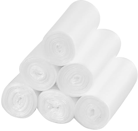 Sosody 20 L Garbage Bag Small, Clear Waste Basket Liner, Trash Bin Liners, 6 Rolls, 150 Count