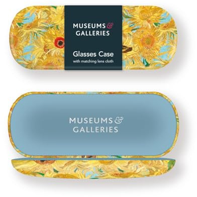 Museums & Galleries Hard Shell Glasses Case - Van Gogh Sunflowers Design - Luxury Reading Accessory