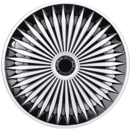 Eminchu 17-Zoll-Radkappen-Set, 4-teilig, R17-Radabdeckung, Direkter OEM-Ersatz, Stahlfelgenabdeckung, Ideal für die Meisten Autos, LKWs und SUVs (Silber Schwarz)