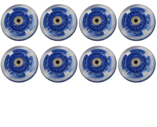 babominimer Set mit 8 Inline-Skates-Rädern mit selbstgenerierenden LED-Lichtern, 82 A PU-Material, Durchmesser 64/70/80 mm, leichtgängiges und leises Rollen für Inline-Skates und Kinderwagen (80 mm)