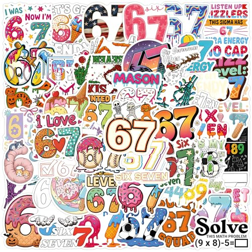 111pcs 67 Stickers Pack, Waterproof Vinyl & Easy Peel & Stick Decals for Phone, Laptop, Water Bottle - Funny Stickers for Adults