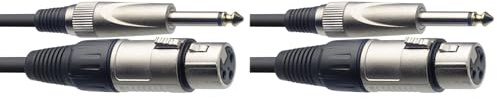 Stagg SMC3XP XLR/jack (f/m), 3 m (10') - Black (Pack of 2)