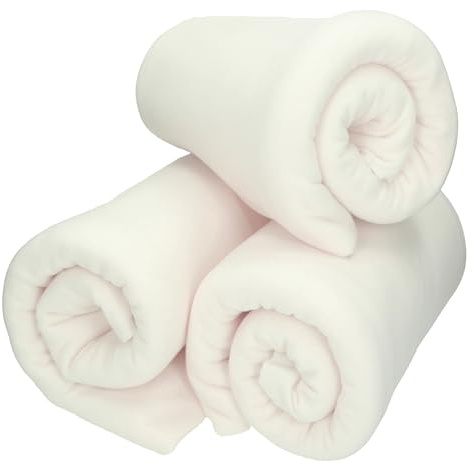Betz Fleecedecke 3 Stück 130x170 cm 180g/m² – Weiche Wohndecke & Kuscheldecke – Flauschige Sofadecke als Tagesdecke – Leicht, wärmend & pflegeleicht – Farbe Creme