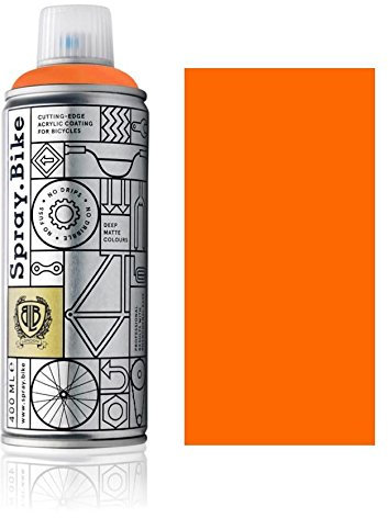 SPRAY.BIKE Fahrrad Lackspray Neon Orange - in versch. Farben - KEINE GRUNDIERUNG notwendig - Acryllack/Lack Spray in 400 ml Spraydose, Matt- und Klarlack Optik möglich (Neon Orange)