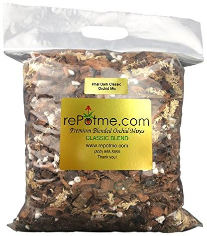 rePotme Orchid Potting Mix, Phalaenopsis Dark Classic Orchid Mix (Mini Bag) - Hand Blended in The USA