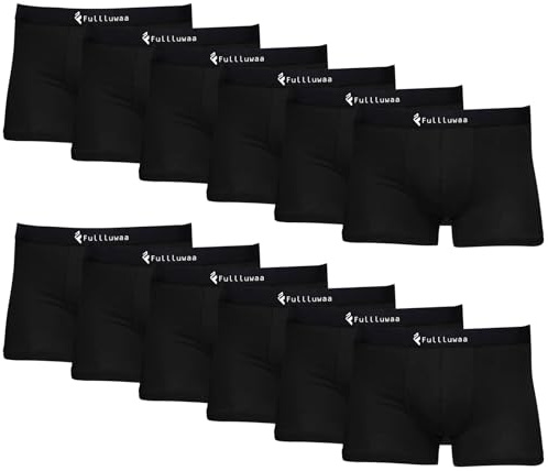 Fullluwaa Boxershorts Herren 12er Pack - Business Men Retroshorts Männer Trunks Baumwolle Unterwäsche Weiche und Ideale Passform (Ohne Kratzenden Zettel)