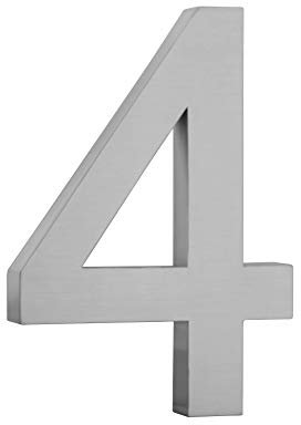 Husnummer av borstat rostfritt stål V2A i 3D-design rostfri och vädertålig inkl. monteringsmaterial – husnummer höjd 20 cm/djup 3 cm vacker 3D-design (4)